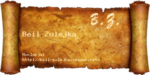 Beil Zulejka névjegykártya